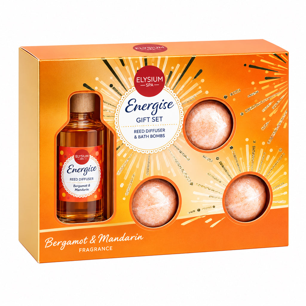 Reed diffuser & bath bomb gift set - energise