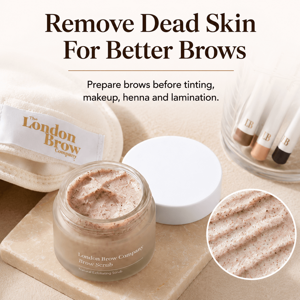 Exfoliating Brow Scrub – Natural Pre-Treatment for Henna & Tint