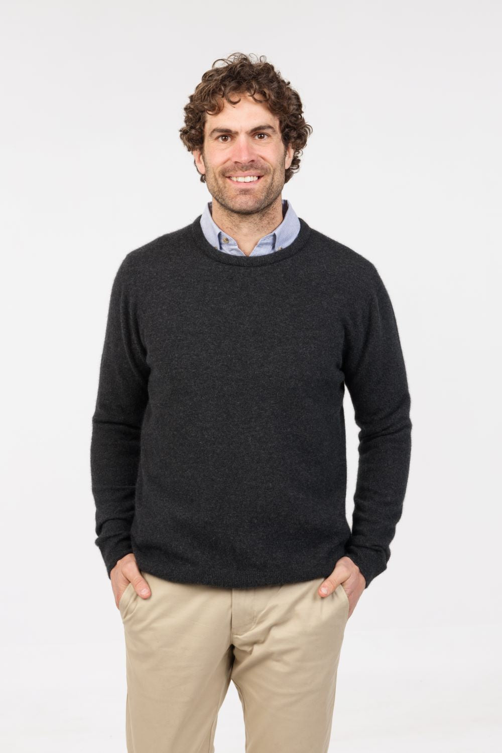 Men’s Possum Merino & Silk Crew Neck Jumper