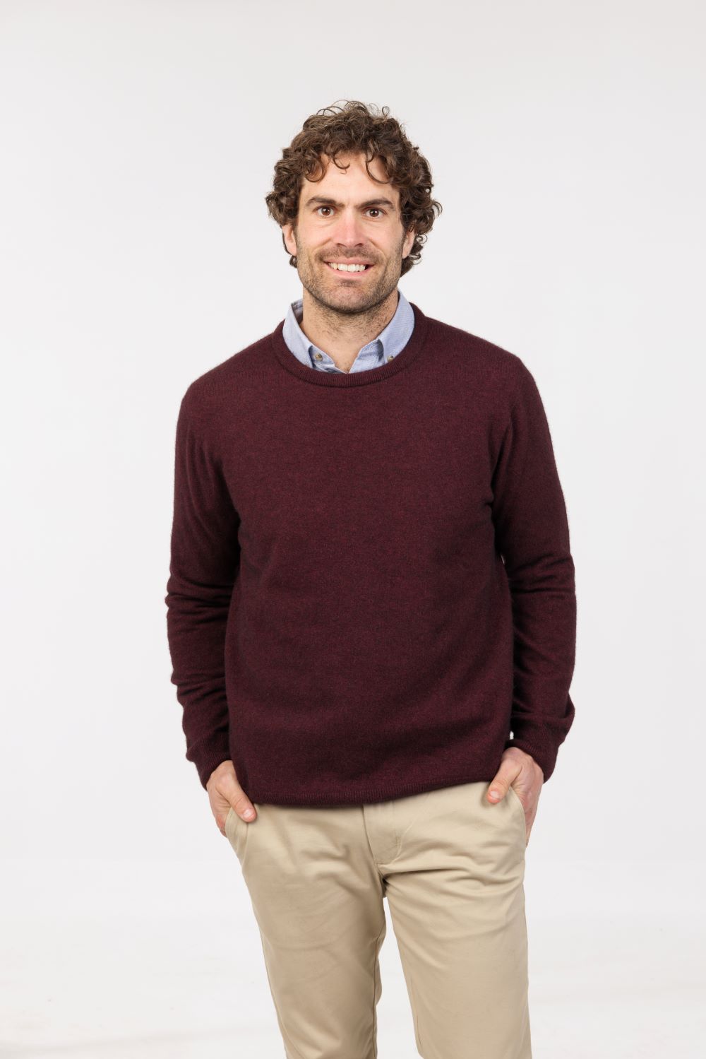Men’s Possum Merino & Silk Crew Neck Jumper