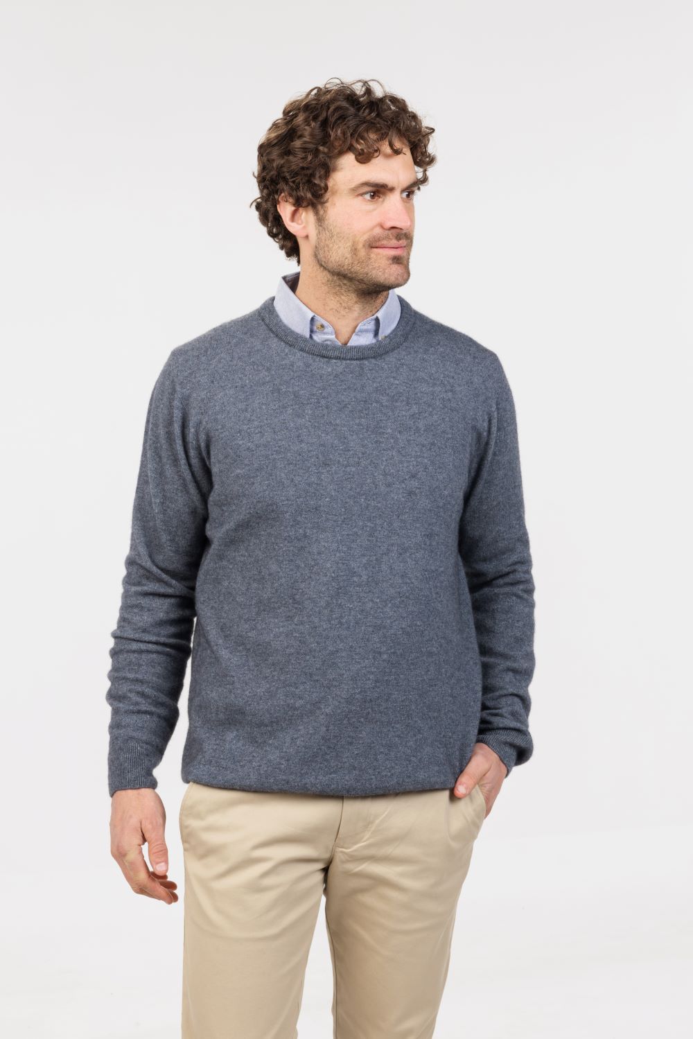 Men’s Possum Merino & Silk Crew Neck Jumper