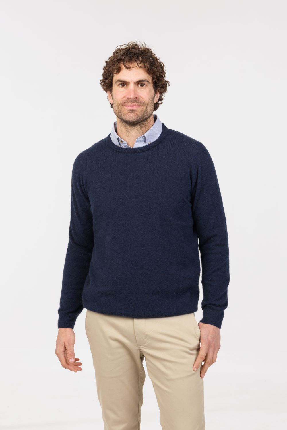Men’s Possum Merino & Silk Crew Neck Jumper