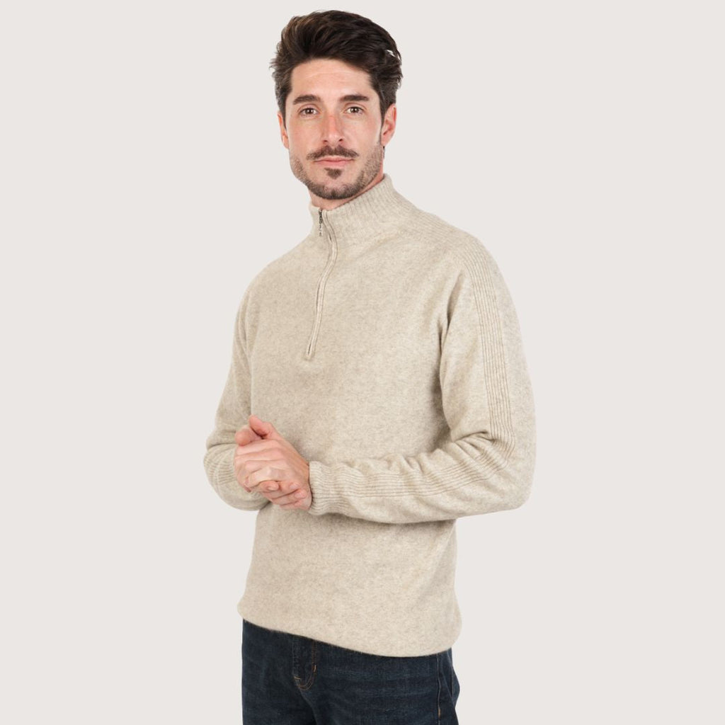 Men’s Possum Merino & Silk Half-Zip Jumper