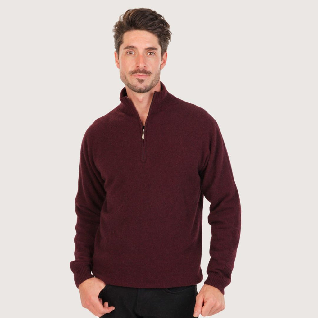 Men’s Possum Merino & Silk Half-Zip Jumper