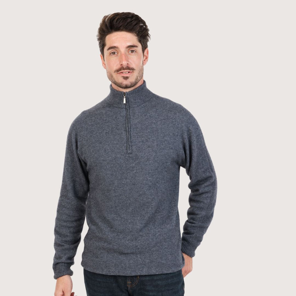 Men’s Possum Merino & Silk Half-Zip Jumper