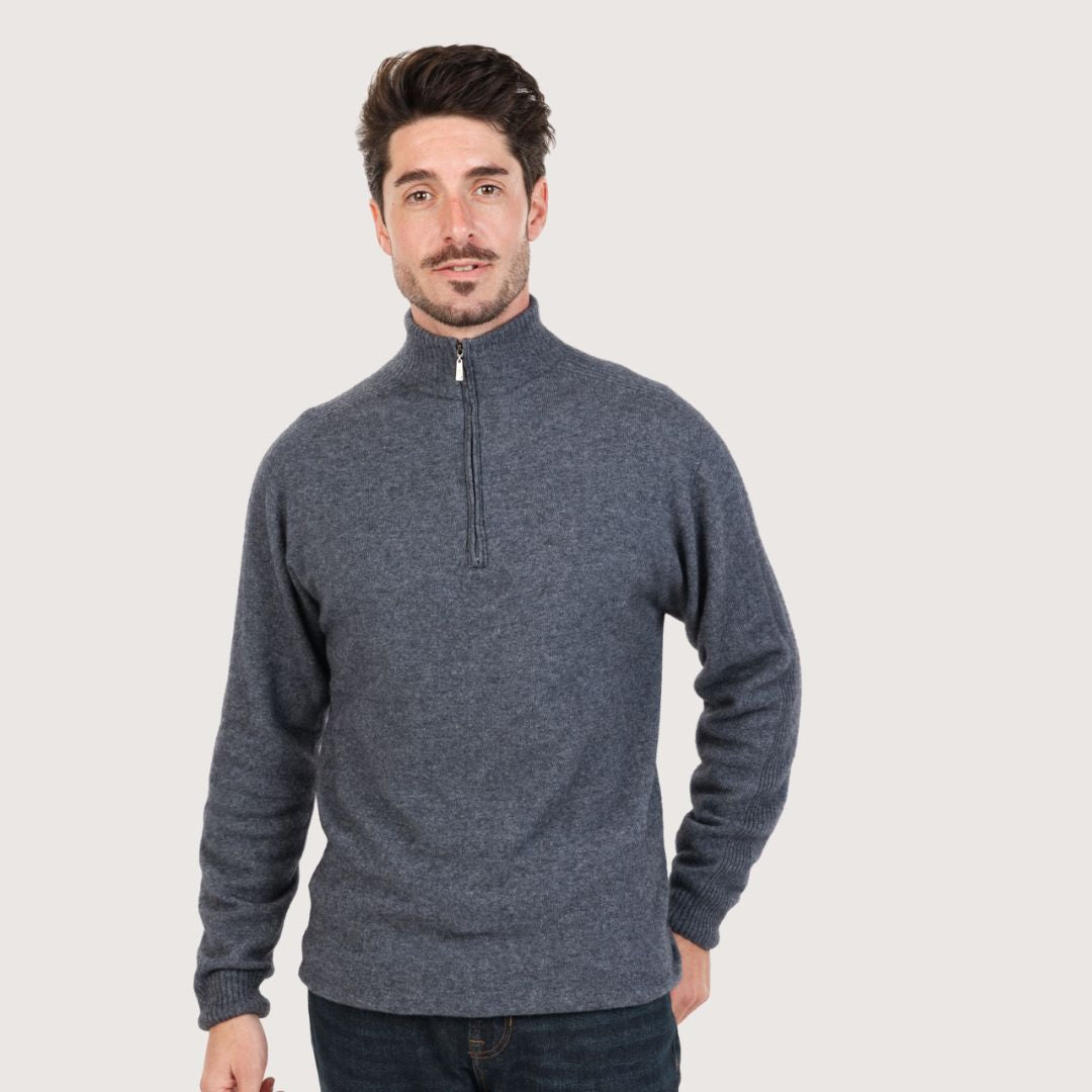 Men’s Possum Merino & Silk Half-Zip Jumper