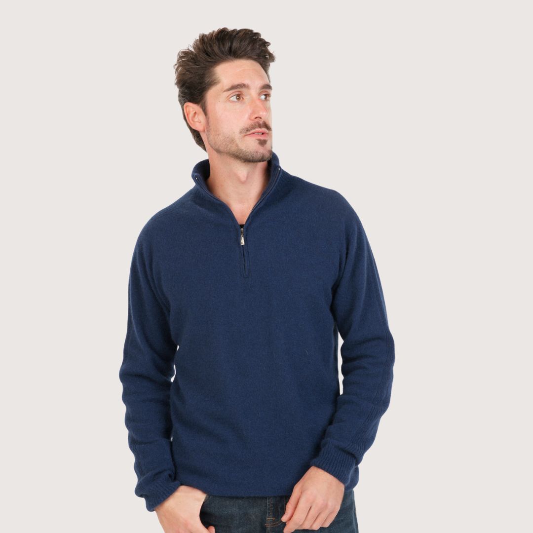Men’s Possum Merino & Silk Half-Zip Jumper