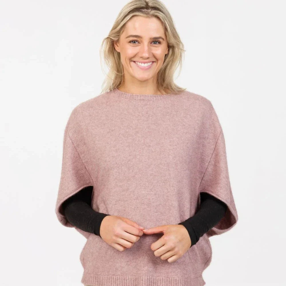 Women’s Possum Merino & Silk Split Sleeve Poncho