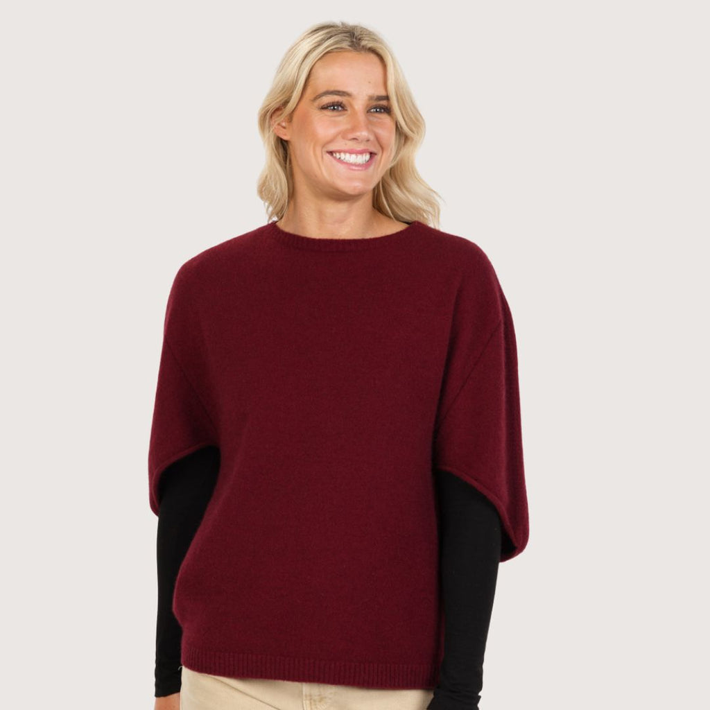 Women’s Possum Merino & Silk Split Sleeve Poncho