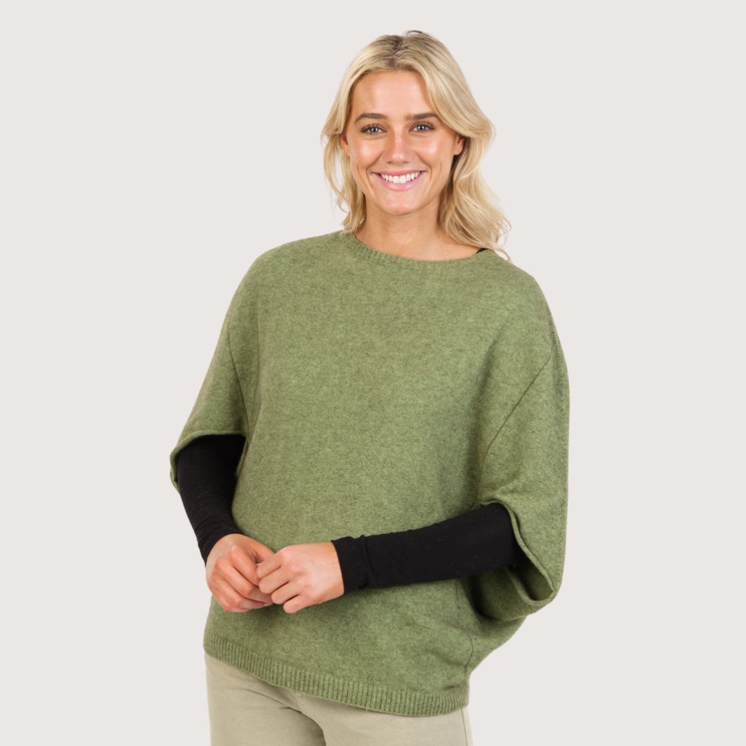 Women’s Possum Merino & Silk Split Sleeve Poncho