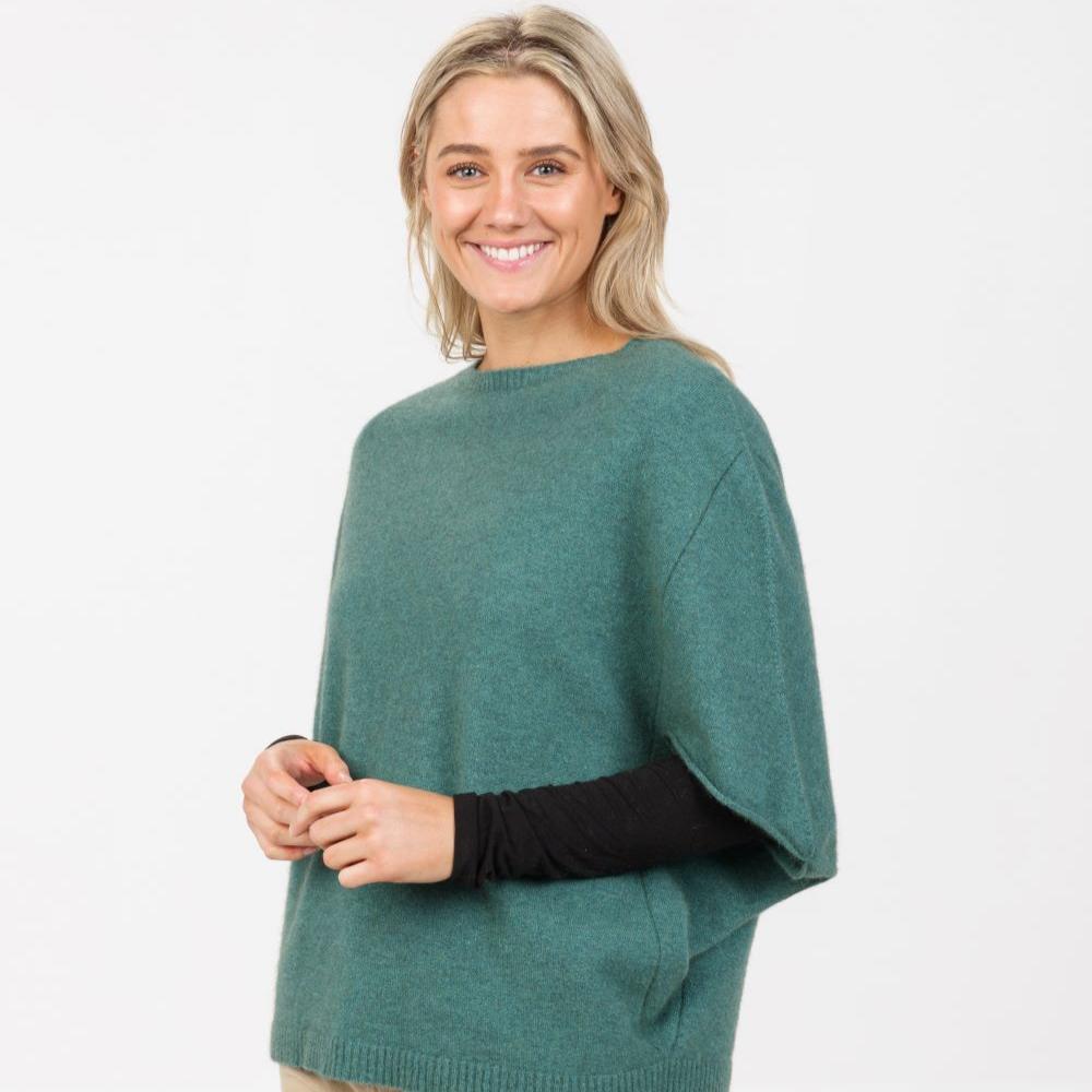 Women’s Possum Merino & Silk Split Sleeve Poncho