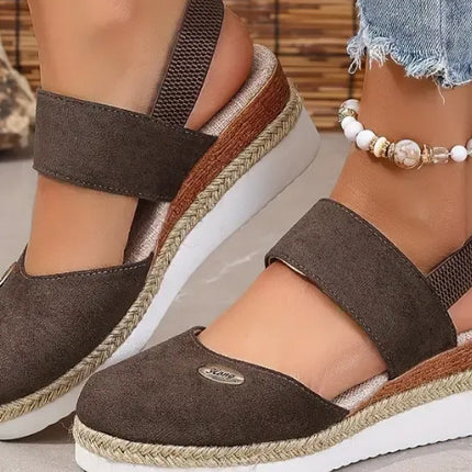 Wedge Lightweight Hemp Rope Braided Closed Toe Elastic Band Women's Shoes - 𝓢𝓱𝓸𝓹𝓵𝓮𝓬𝔂
