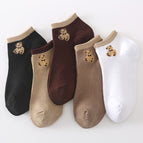 Vertical Stripe Bear Socks