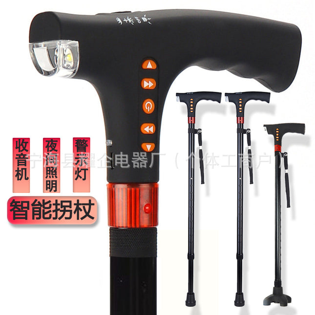 Multi-function LED Light Alarm Radio Crutch For The Elderly - 𝓢𝓱𝓸𝓹𝓵𝓮𝓬𝔂