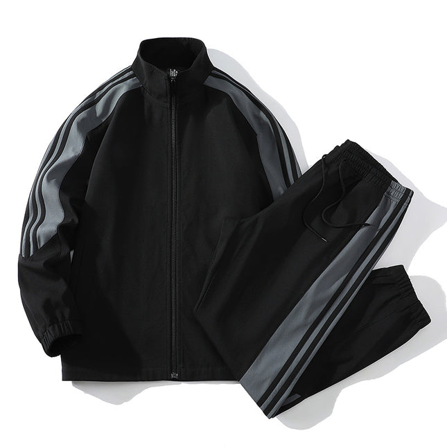 Sports Men's Trendy Handsome Casual Stand Collar Top And Trousers Two-piece Set - 𝓢𝓱𝓸𝓹𝓵𝓮𝓬𝔂