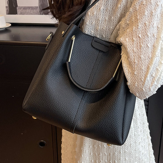 Women's Large-capacity Crossbody Autumn All-matching Korean-style Textured Portable Bucket Bag - 𝓢𝓱𝓸𝓹𝓵𝓮𝓬𝔂
