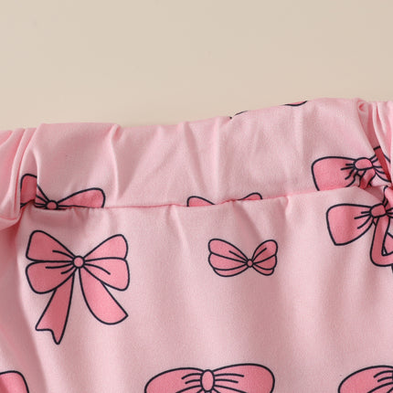 Girls' Solid Color Romper Bow Shorts Two-piece Set - 𝓢𝓱𝓸𝓹𝓵𝓮𝓬𝔂