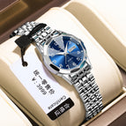 Silver Case Blue Steel Belt