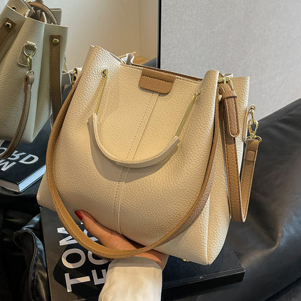 Women's Large-capacity Crossbody Autumn All-matching Korean-style Textured Portable Bucket Bag - 𝓢𝓱𝓸𝓹𝓵𝓮𝓬𝔂