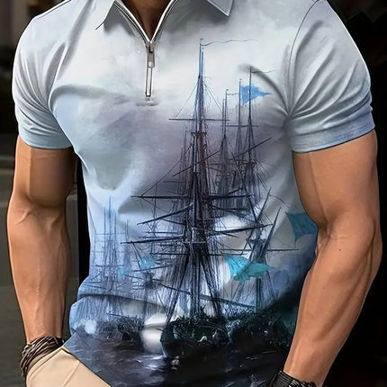 Men's Print Breathable Fashion Polo Shirt Top - 𝓢𝓱𝓸𝓹𝓵𝓮𝓬𝔂