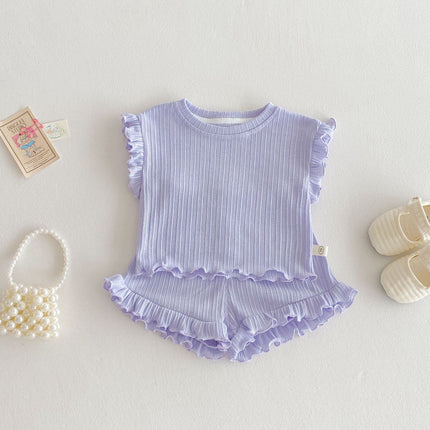 Wooden Ear Vest Baby Fashionable Korean Style Shorts Fashion Two-piece Suit - 𝓢𝓱𝓸𝓹𝓵𝓮𝓬𝔂