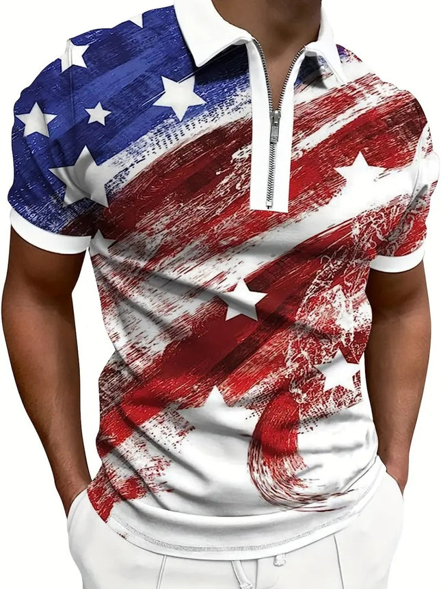 Men's Print Breathable Fashion Polo Shirt Top - 𝓢𝓱𝓸𝓹𝓵𝓮𝓬𝔂