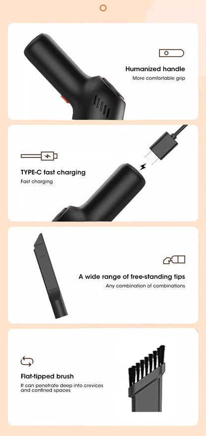 Portable Car Vacuum Cleaner Multifunctional Wireless Handheld Vacuum Cleaner High Suction Cleaning Mini Home Cleaning Car Home