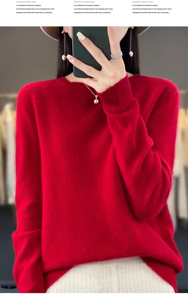 100% Merino Wool Women’s Sweater – Soft Cashmere-Feel