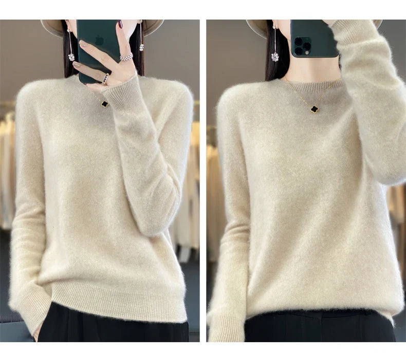 100% Merino Wool Women’s Sweater – Soft Cashmere-Feel