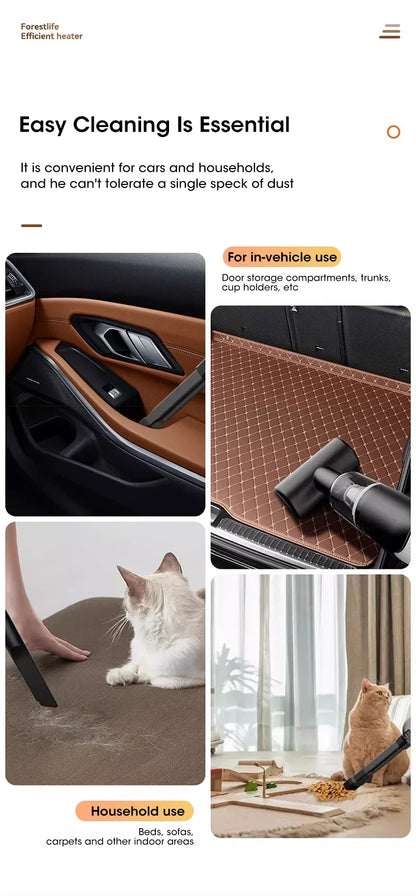Portable Car Vacuum Cleaner Multifunctional Wireless Handheld Vacuum Cleaner High Suction Cleaning Mini Home Cleaning Car Home