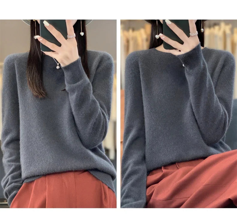 100% Merino Wool Women’s Sweater – Soft Cashmere-Feel