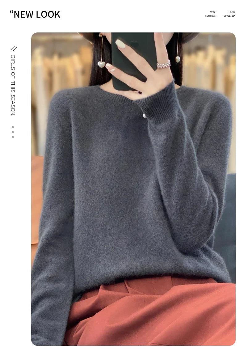 100% Merino Wool Women’s Sweater – Soft Cashmere-Feel