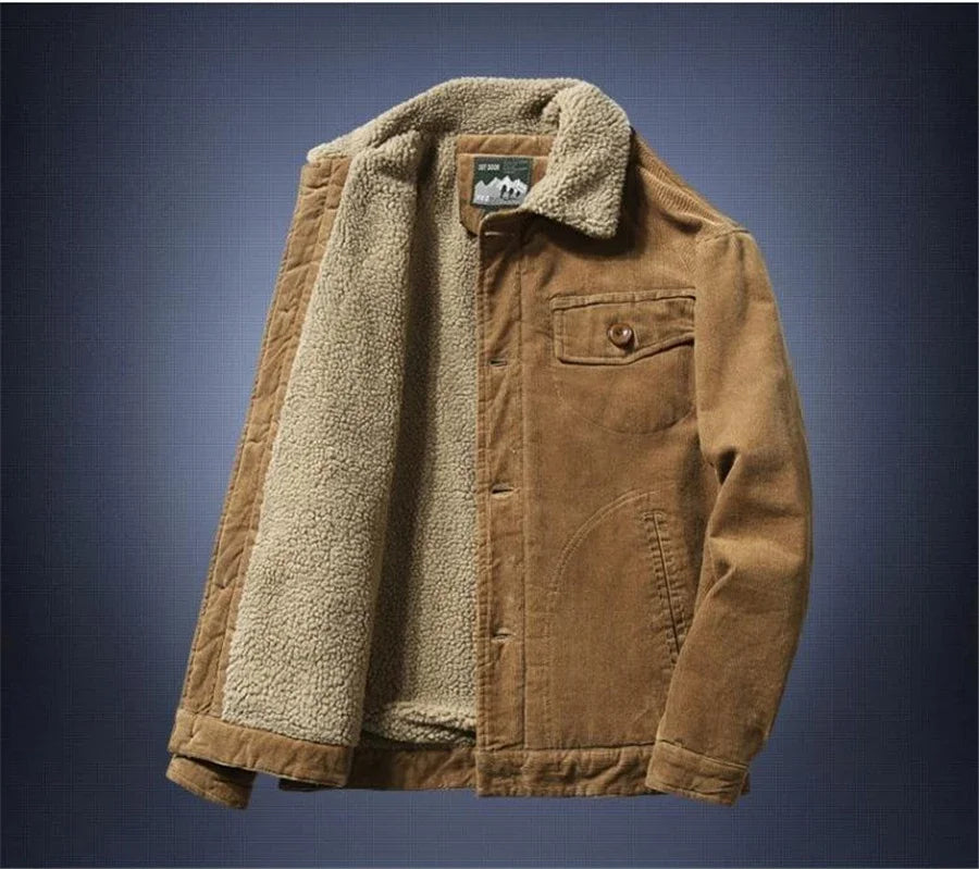 Men’s Corduroy Fleece-Lined Winter Jacket