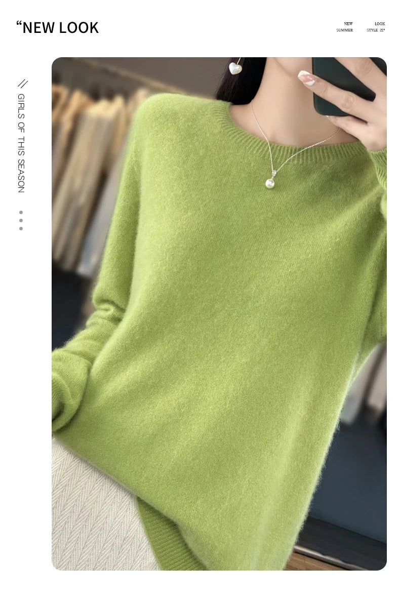 100% Merino Wool Women’s Sweater – Soft Cashmere-Feel