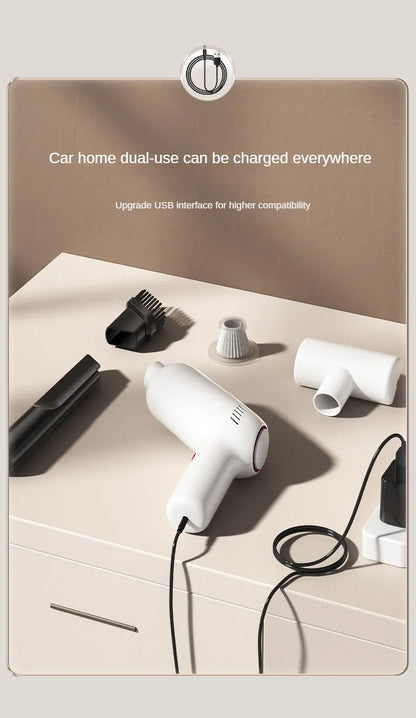 Wireless Handheld Car Vacuum Cleaner Portable 120W High Suction Power Dual Use for Home and Car Rechargeable Auto Cleaning Tool