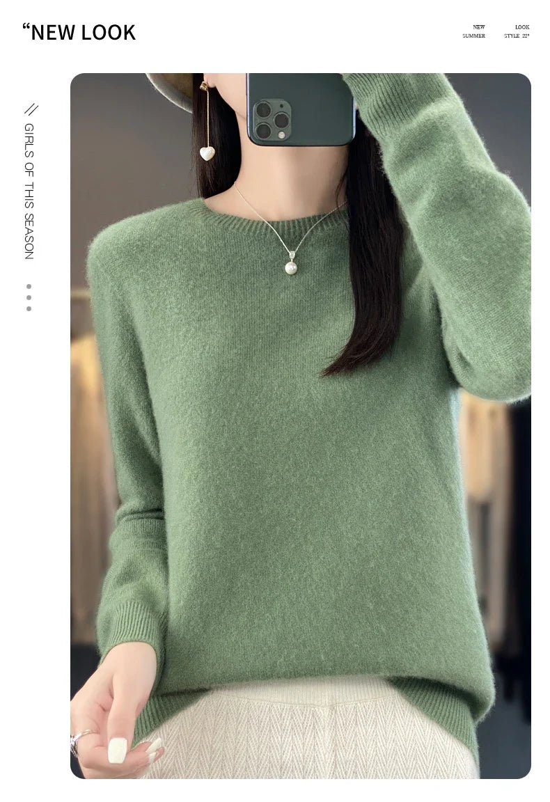 100% Merino Wool Women’s Sweater – Soft Cashmere-Feel