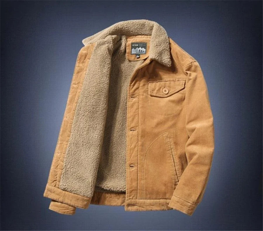 Men’s Corduroy Fleece-Lined Winter Jacket