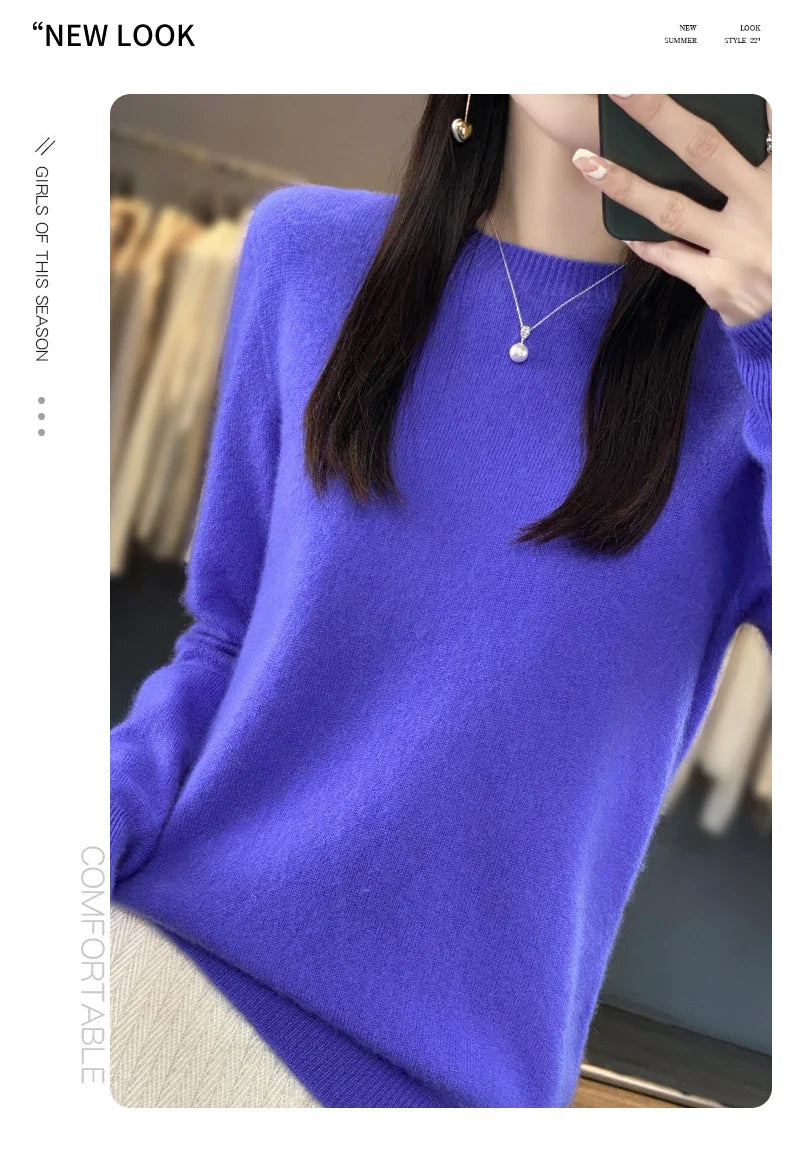 100% Merino Wool Women’s Sweater – Soft Cashmere-Feel