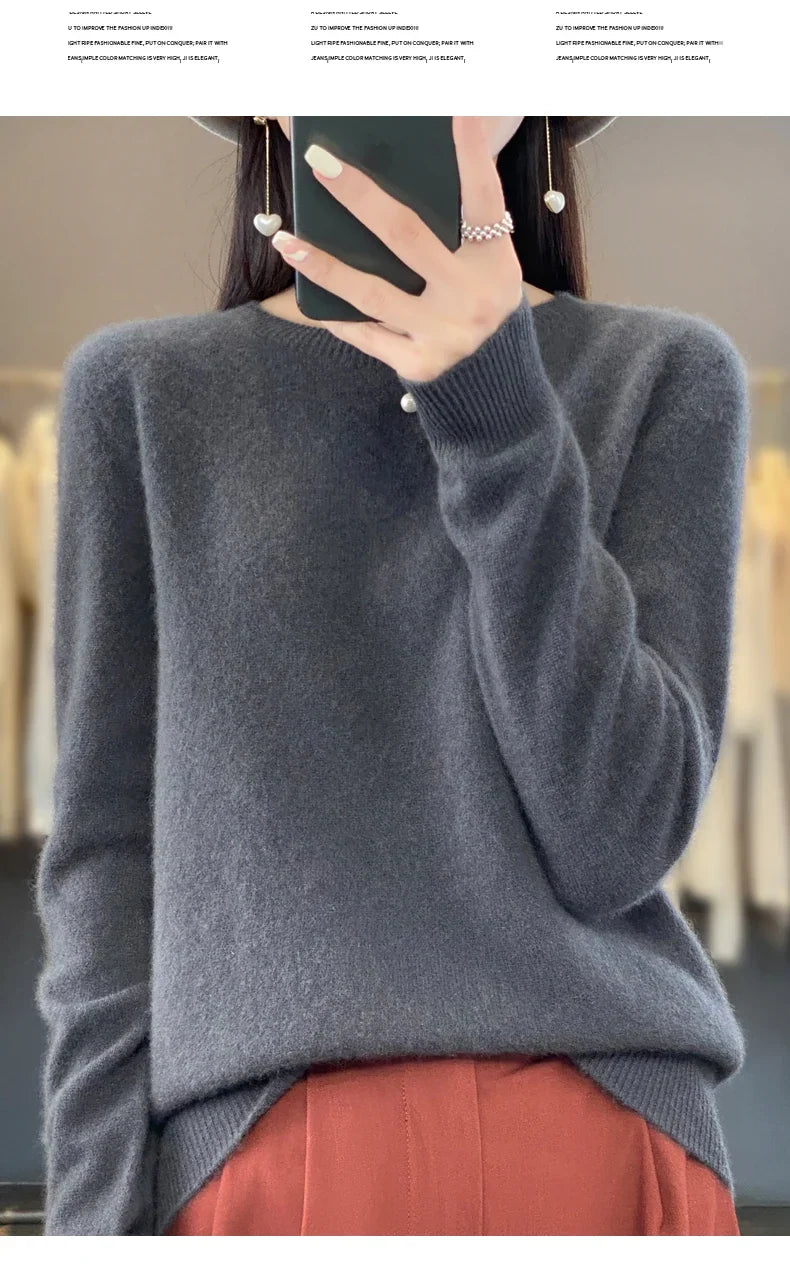100% Merino Wool Women’s Sweater – Soft Cashmere-Feel