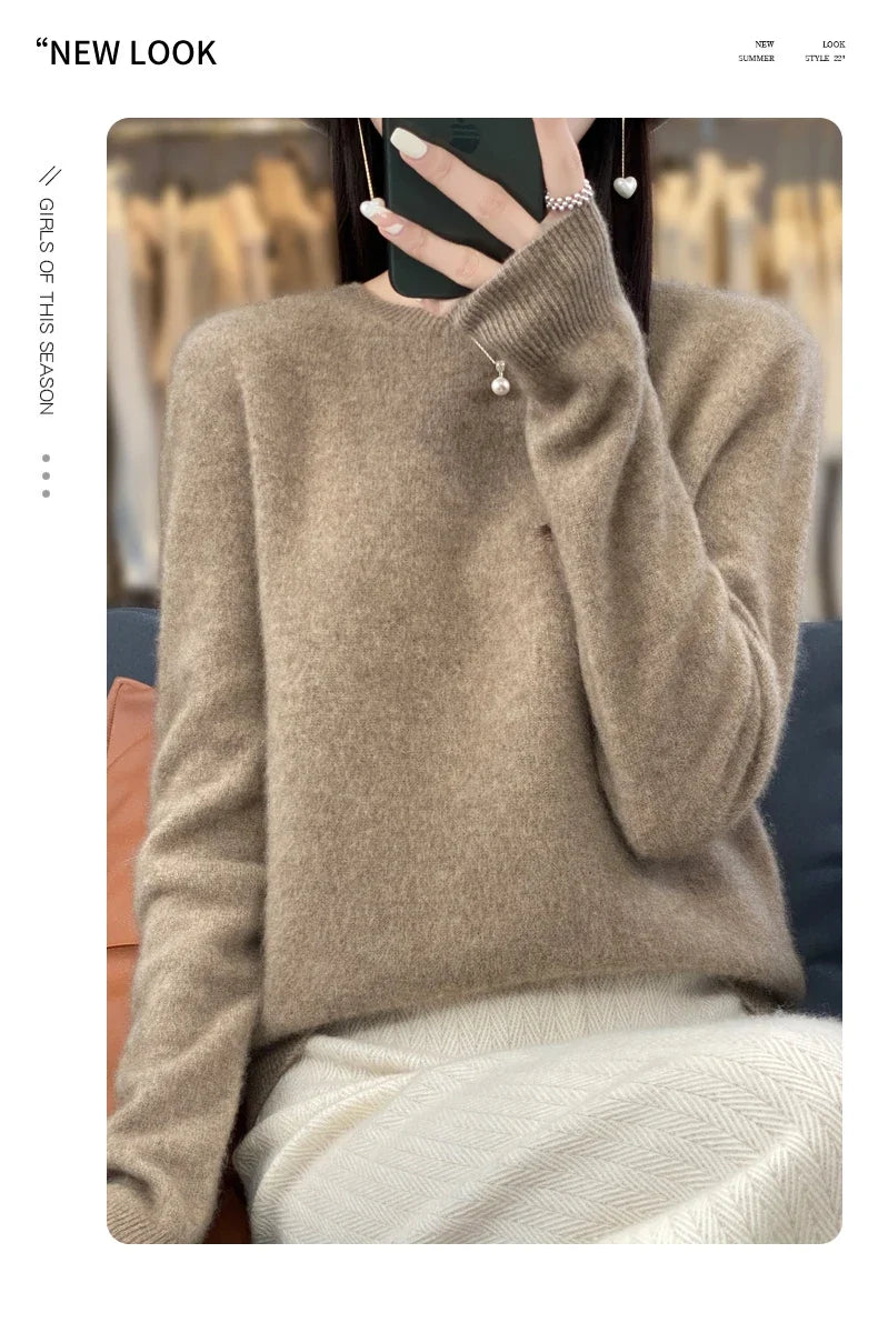 100% Merino Wool Women’s Sweater – Soft Cashmere-Feel