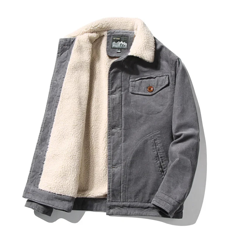 Men’s Corduroy Fleece-Lined Winter Jacket