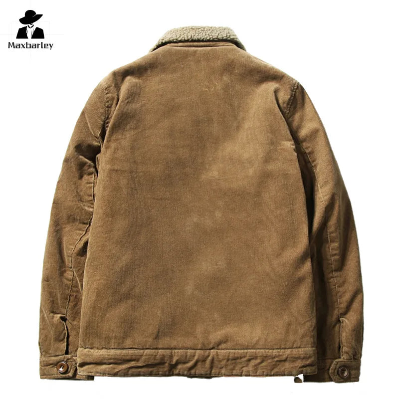 Men’s Corduroy Fleece-Lined Winter Jacket