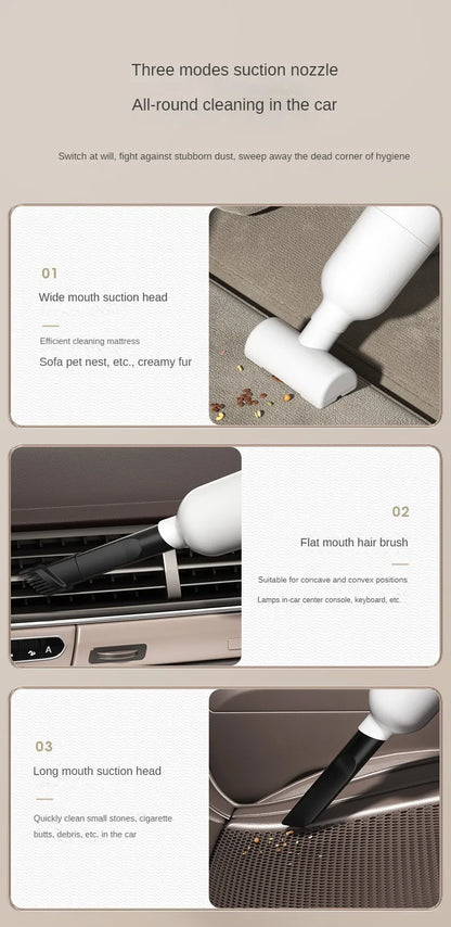 Wireless Handheld Car Vacuum Cleaner Portable 120W High Suction Power Dual Use for Home and Car Rechargeable Auto Cleaning Tool