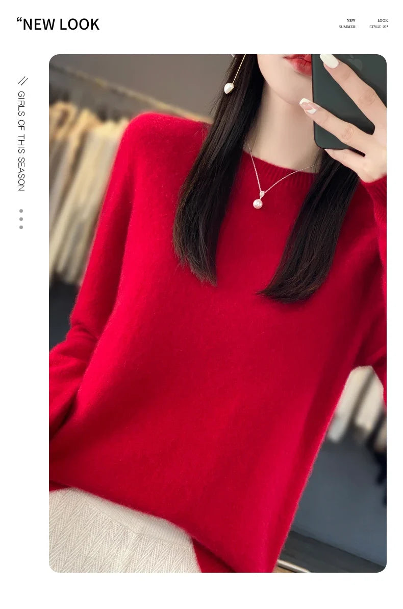 100% Merino Wool Women’s Sweater – Soft Cashmere-Feel