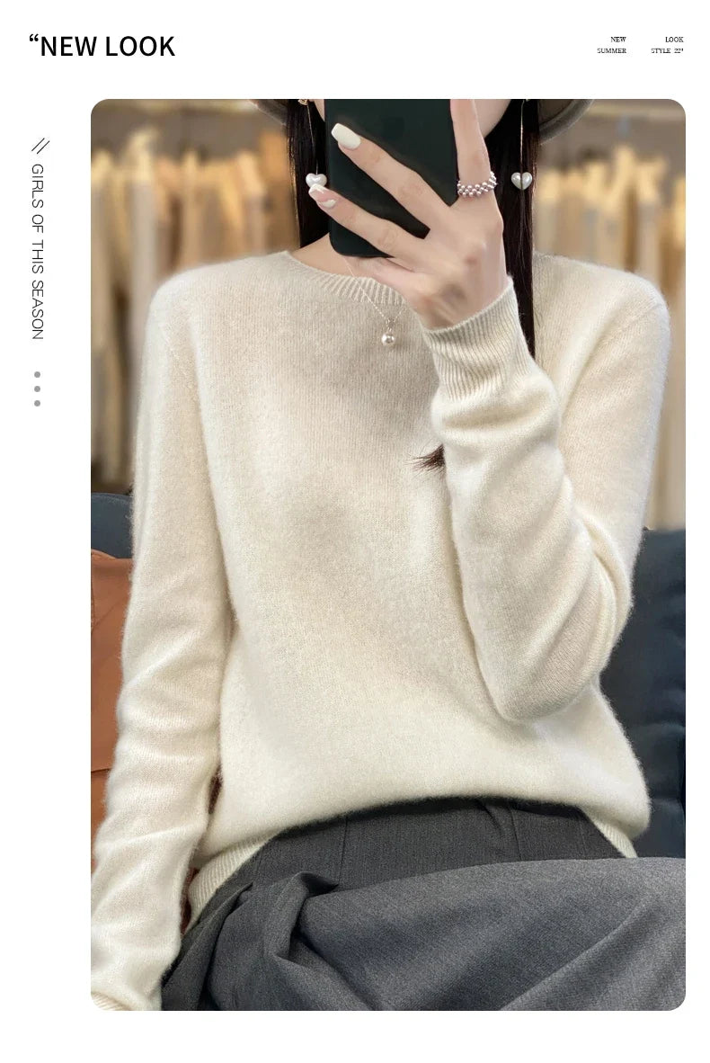 100% Merino Wool Women’s Sweater – Soft Cashmere-Feel