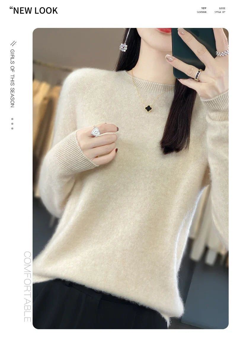 100% Merino Wool Women’s Sweater – Soft Cashmere-Feel