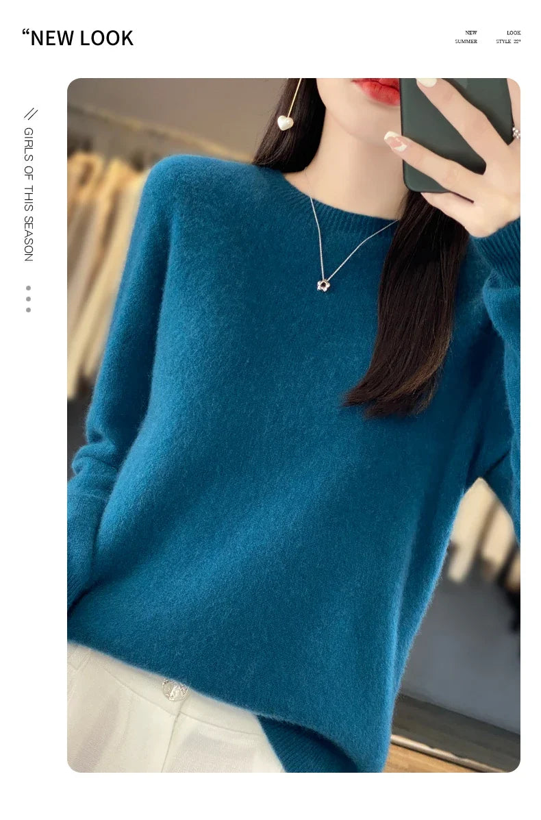100% Merino Wool Women’s Sweater – Soft Cashmere-Feel