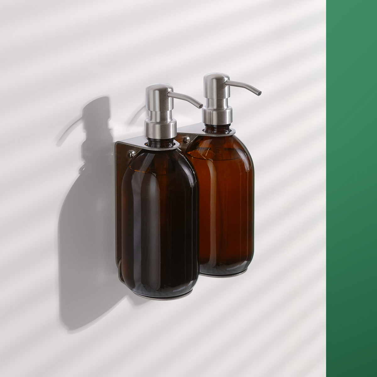 Nickel Double Wall Mounted Soap Dispenser