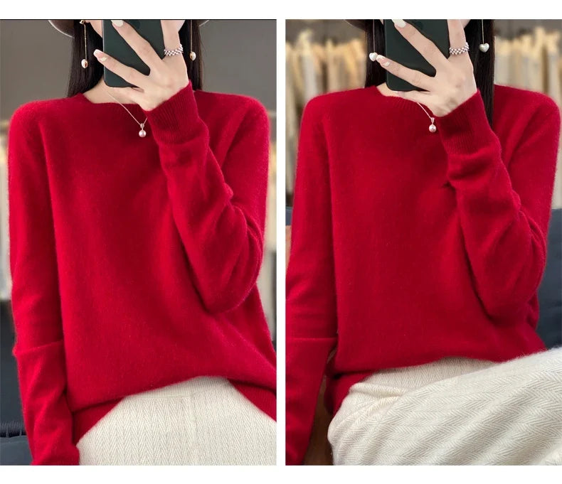 100% Merino Wool Women’s Sweater – Soft Cashmere-Feel