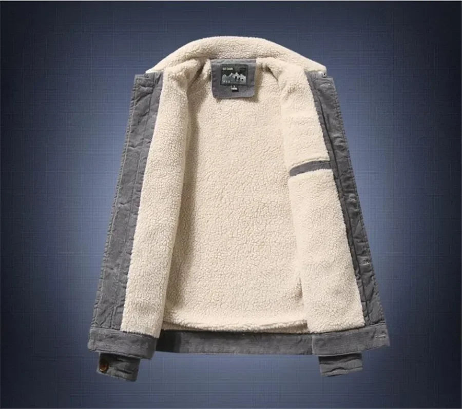 Men’s Corduroy Fleece-Lined Winter Jacket